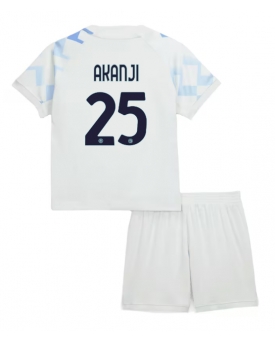 Billige Fotballdrakt Inter Milan Manuel Akanji #25 Replika Bortedraktsett Barn 2025-26 Kortermet (med bukser)